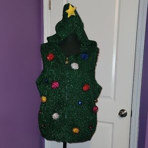Festive Green Christmas Tree Cardigan
